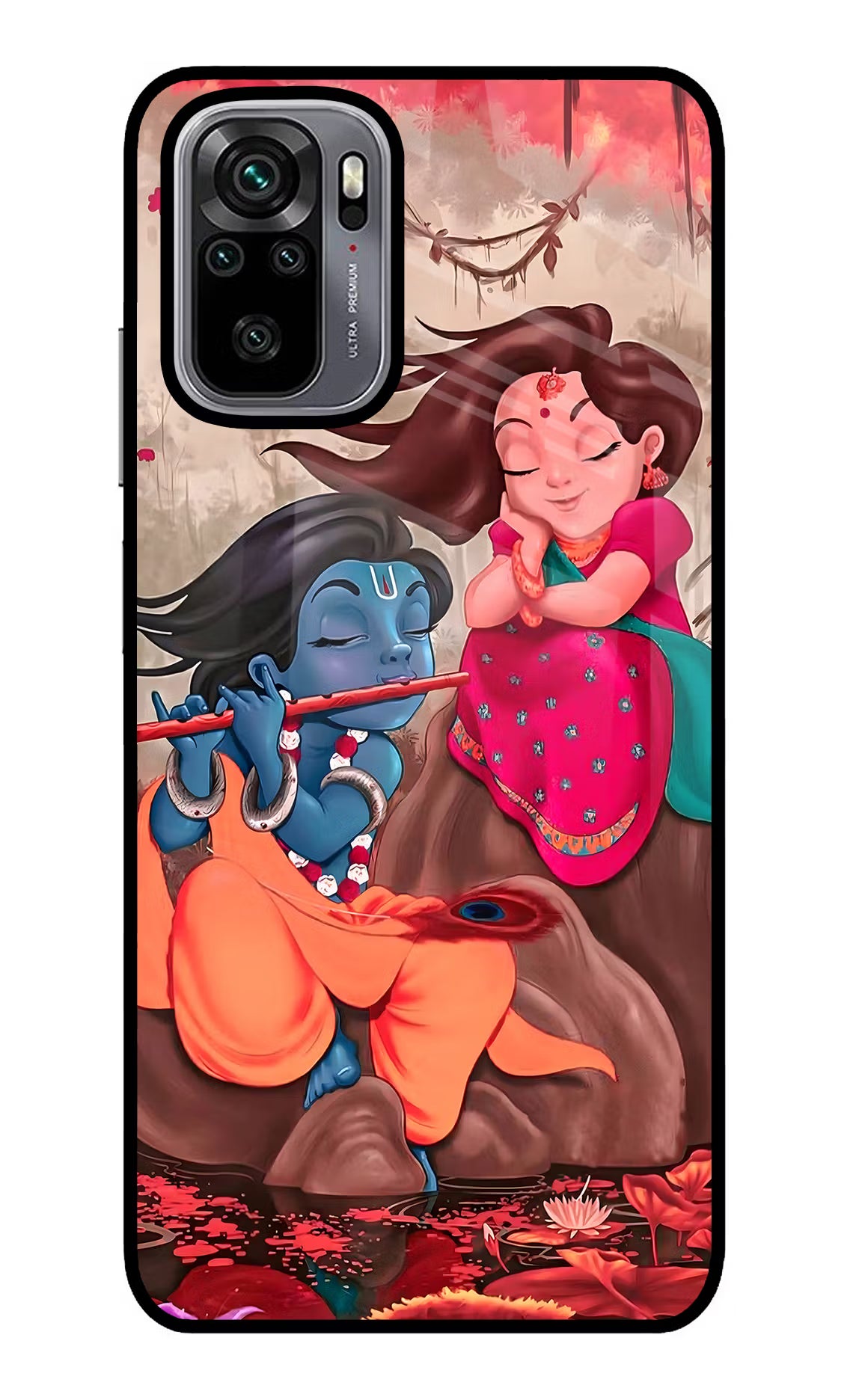 Radhe Krishna Redmi Note 10/10S Glass Case Back Cover by Casekaro