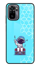 Cute Astronaut Chilling Redmi Note 10/10S Glass Case