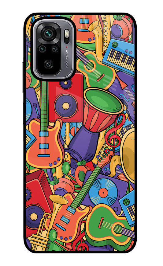 Music Instrument Doodle Redmi Note 10/10S Glass Case