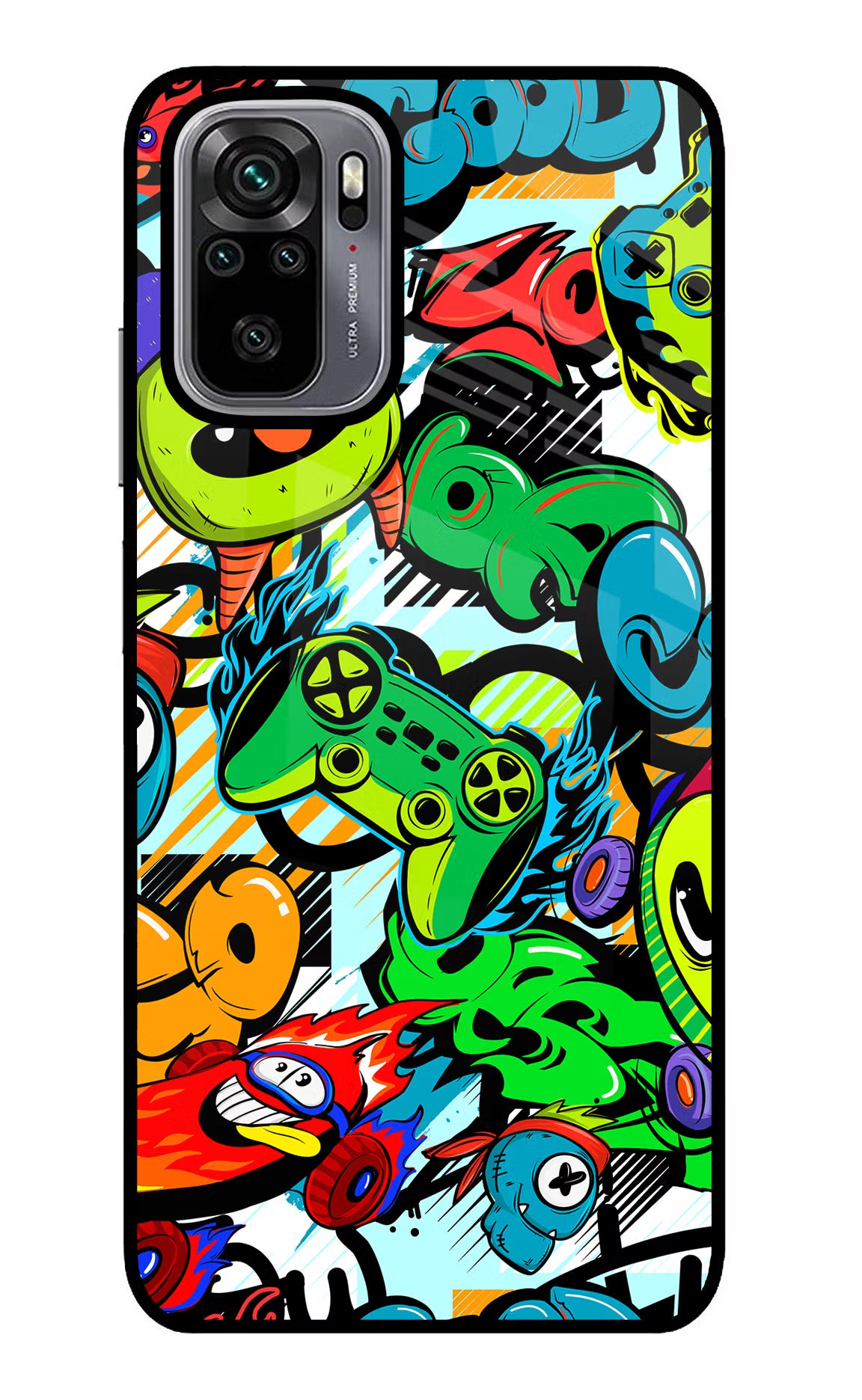 Game Doodle Redmi Note 10/10S Glass Case Back Cover by Casekaro