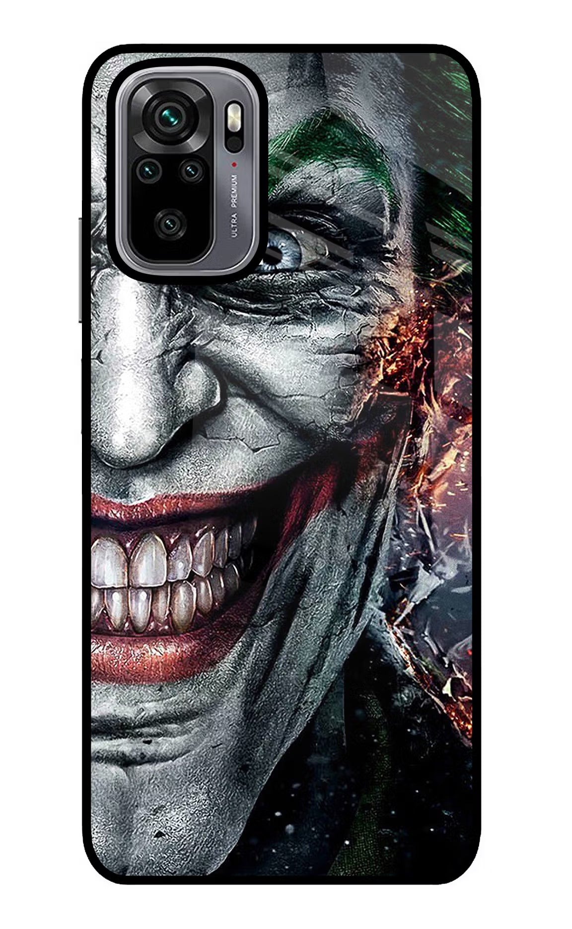 Joker Cam Redmi Note 10/10S Glass Case Back Cover by Casekaro