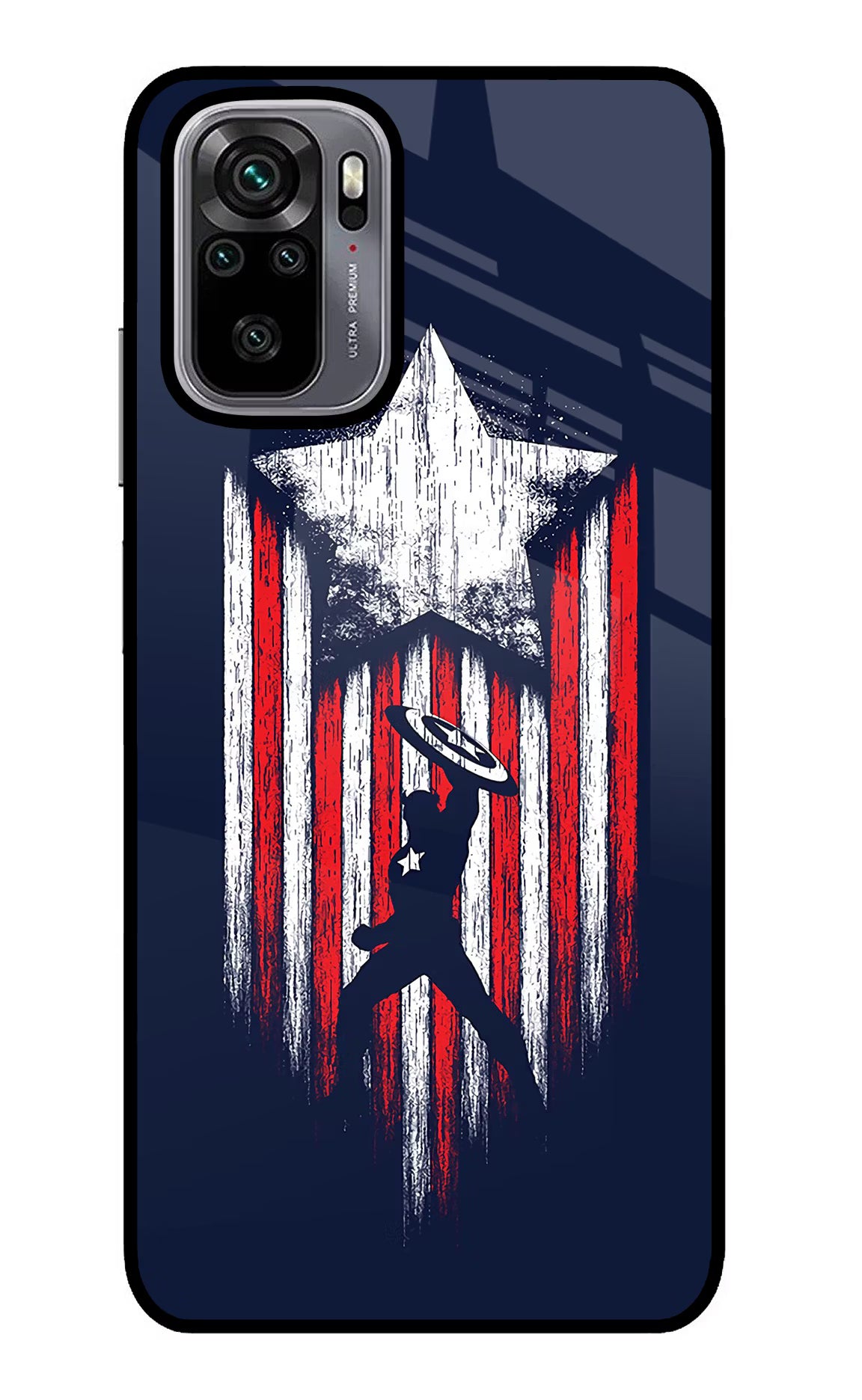 Captain America Marvel Art Redmi Note 10/10S Glass Case Back Cover by Casekaro