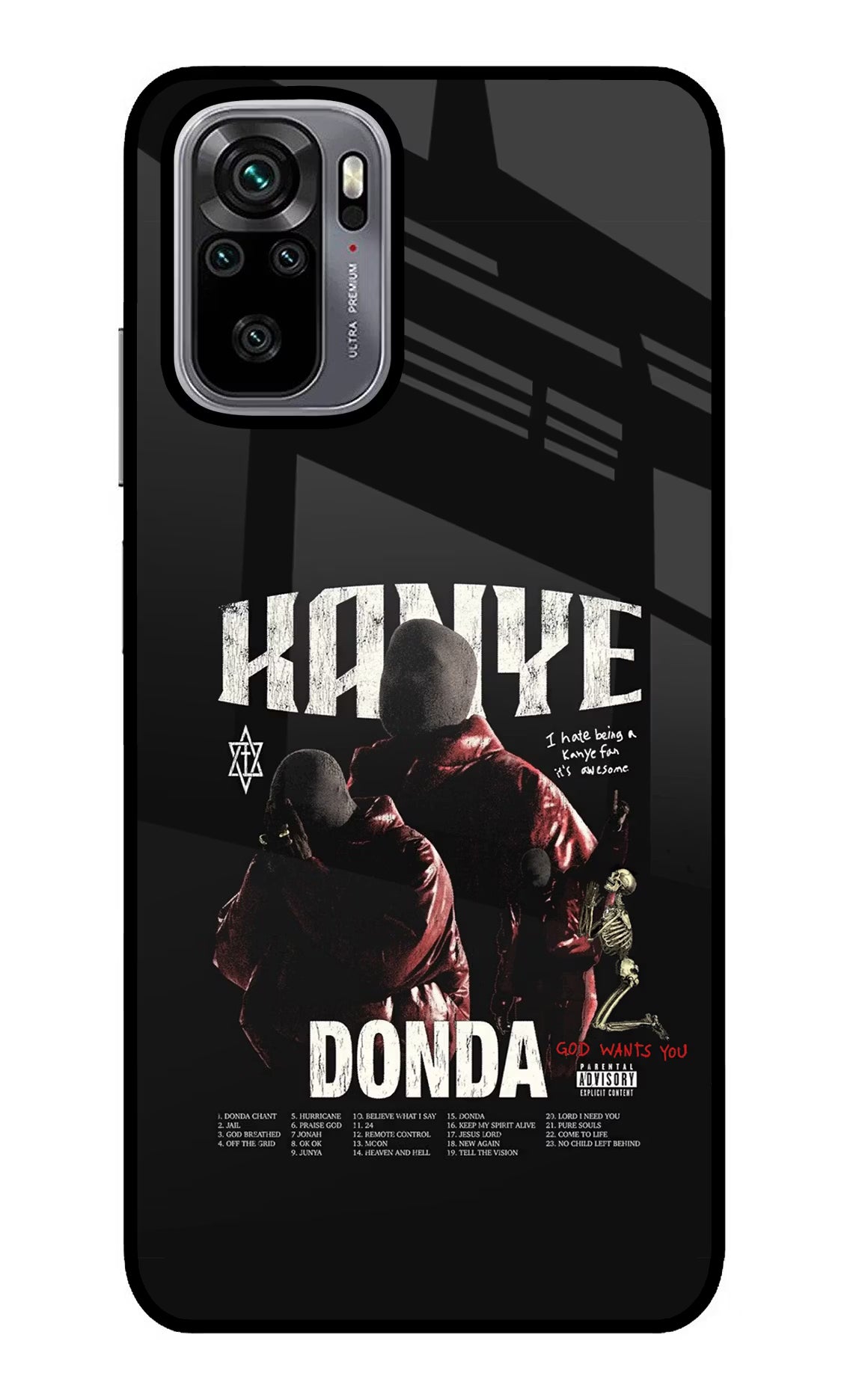 Donda Kanye West Redmi Note 10/10S Glass Case Back Cover by Casekaro