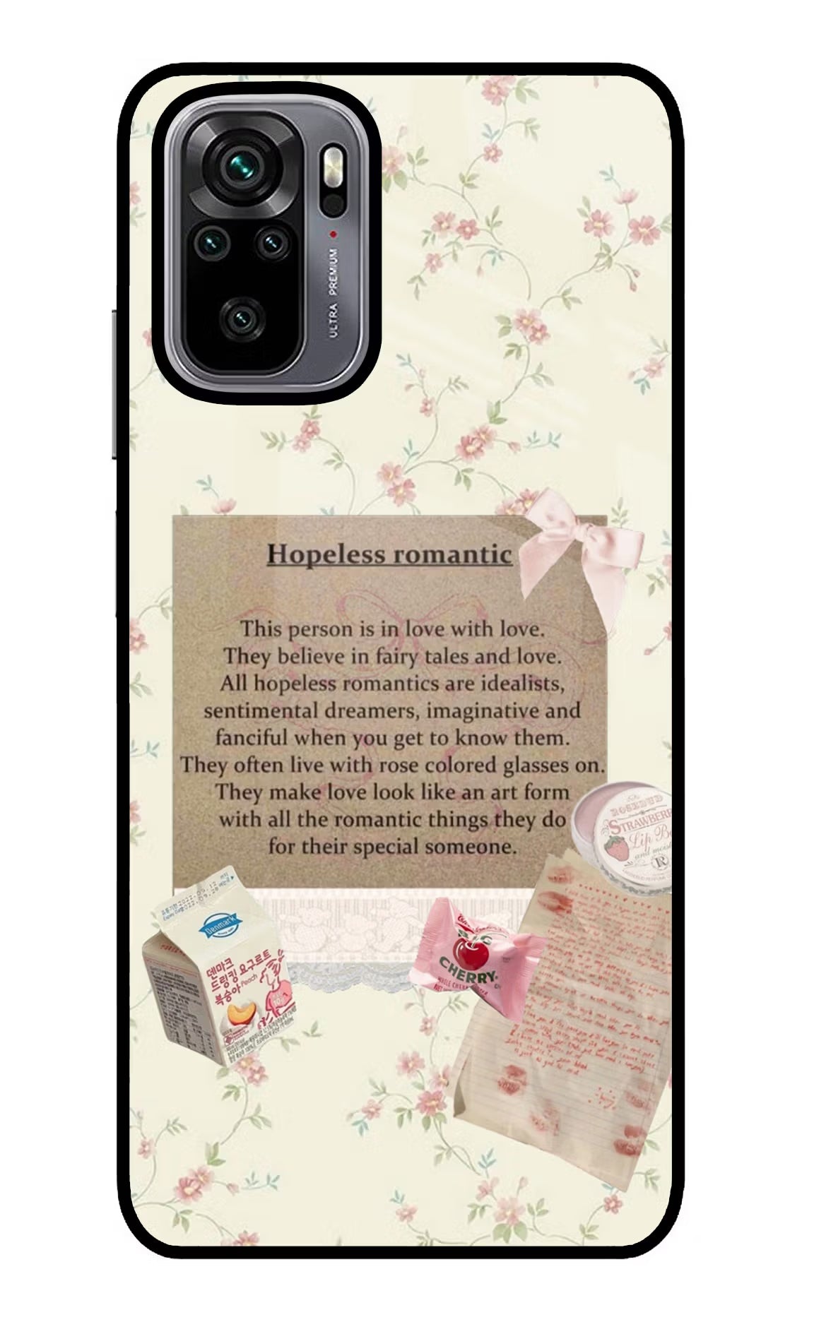 Hopeless Romantic Redmi Note 10/10S Glass Case Back Cover by Casekaro