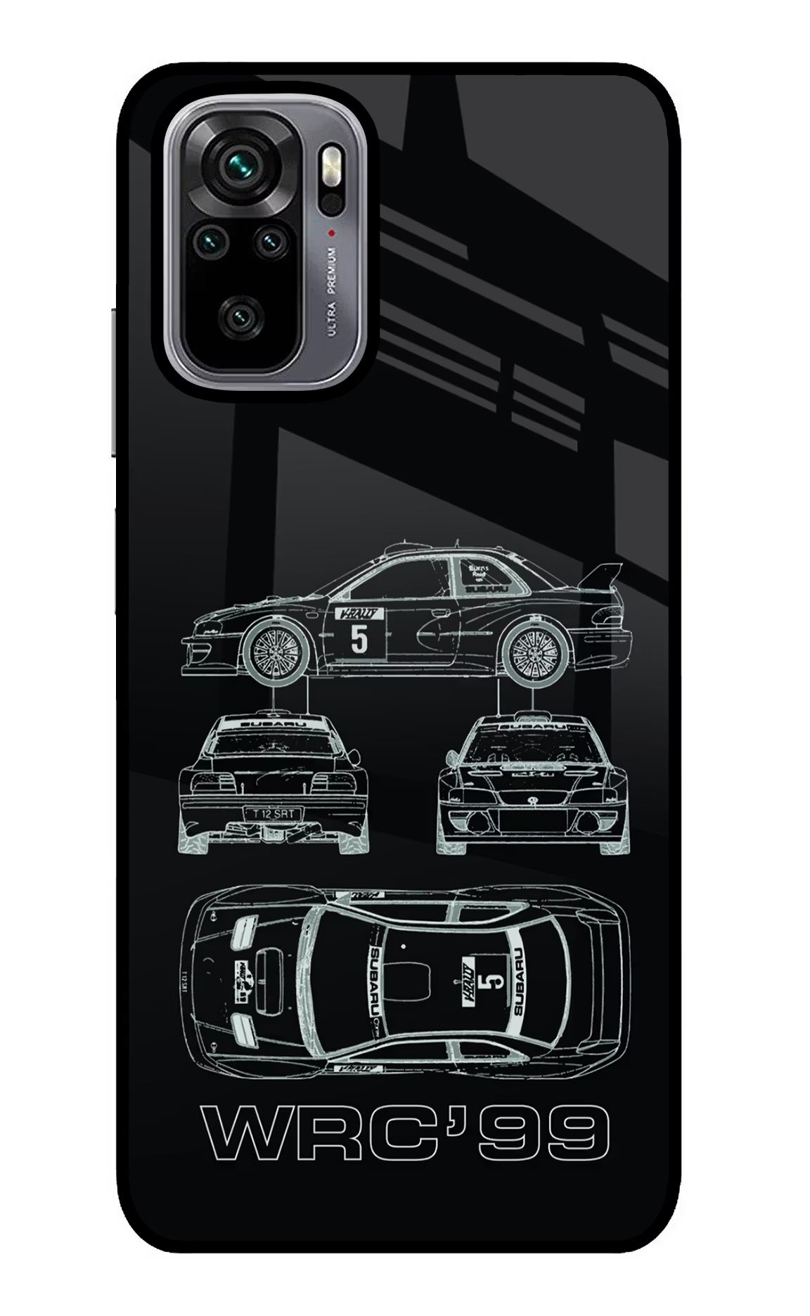 WRC'99 Redmi Note 10/10S Glass Case Back Cover by Casekaro