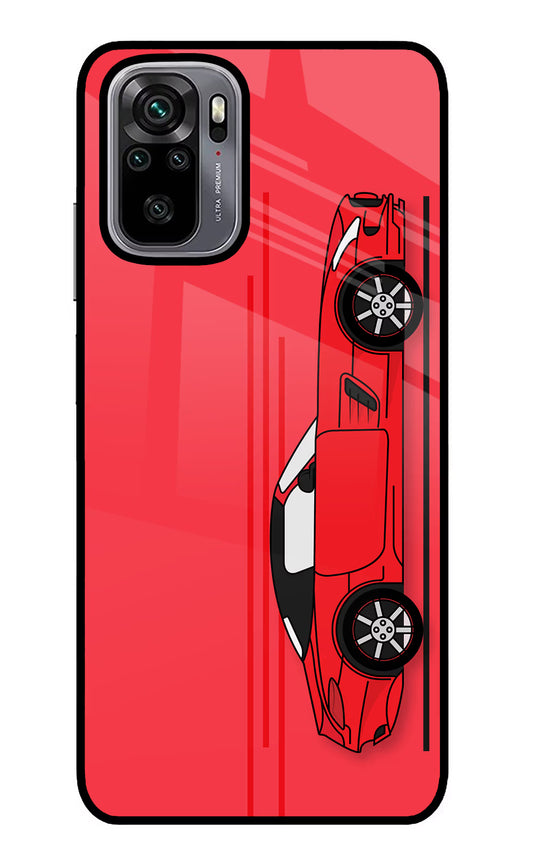 Red Velocity Redmi Note 10/10S Glass Case
