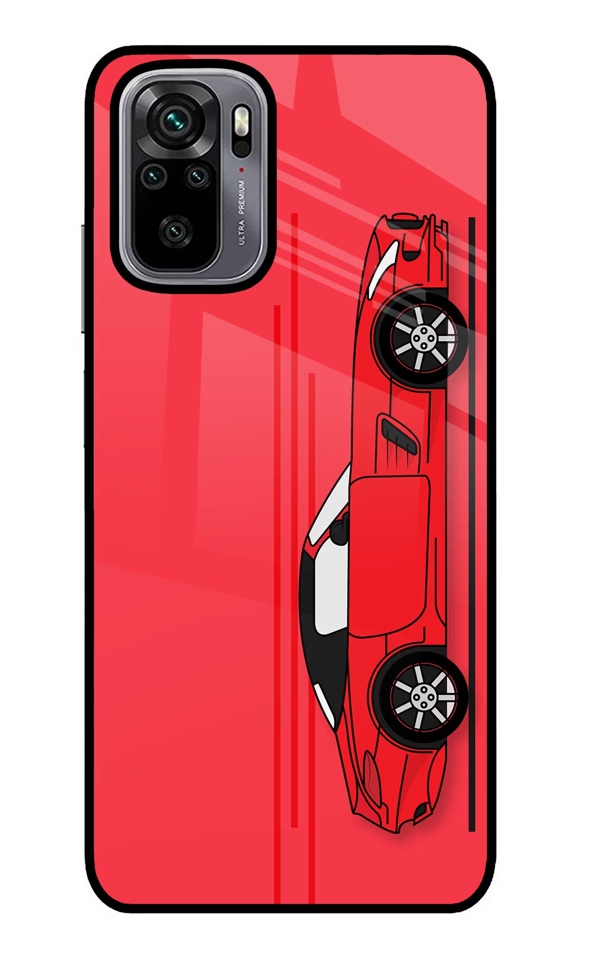 Red Velocity Redmi Note 10/10S Glass Case Back Cover by Casekaro