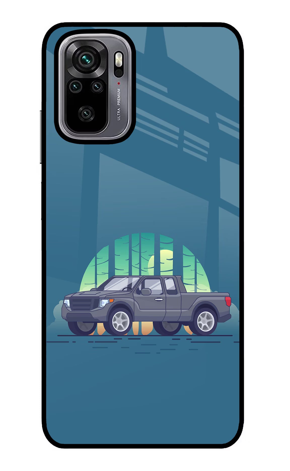 Retro Garage Vibe Redmi Note 10/10S Glass Case Back Cover by Casekaro