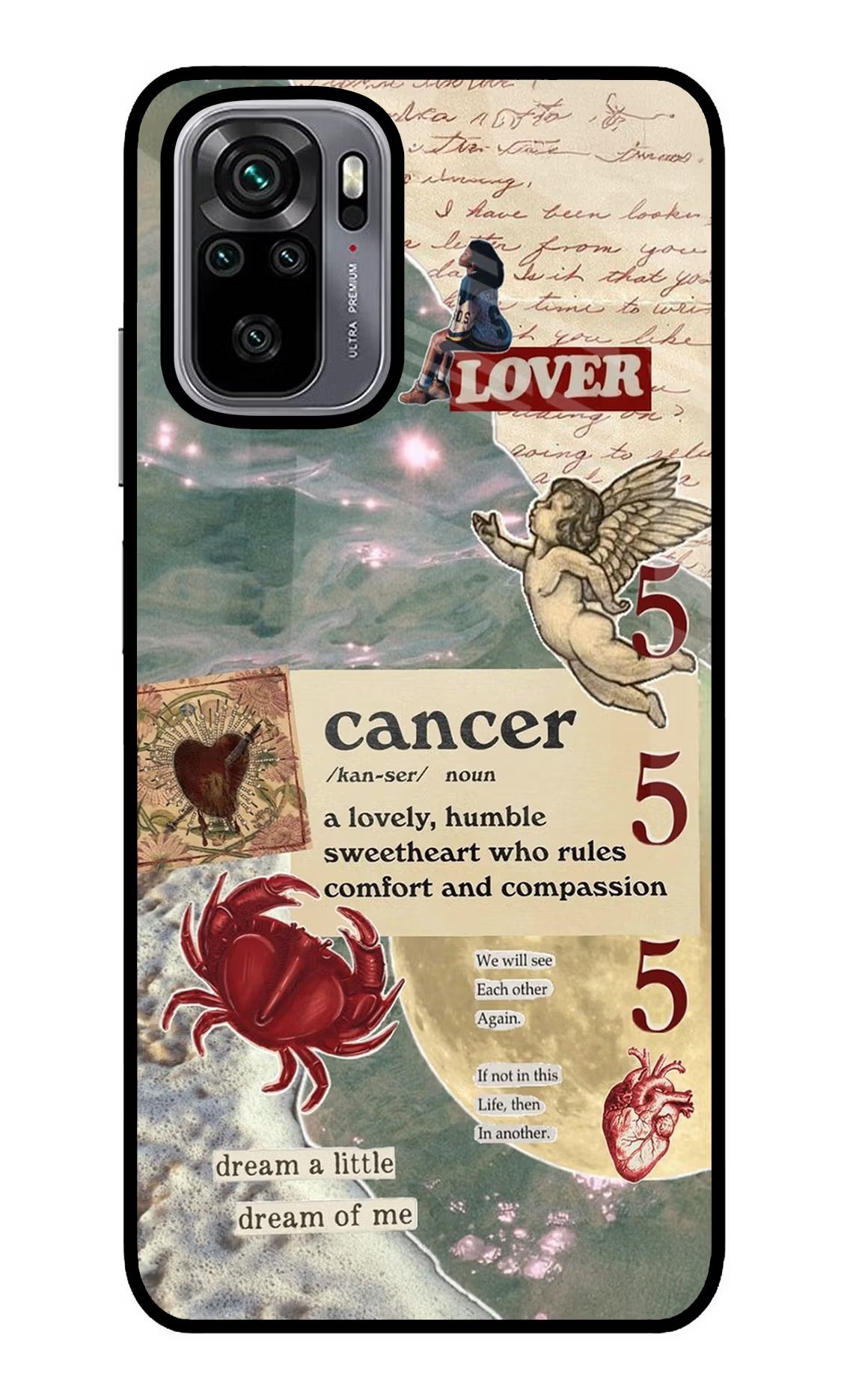 Cancer Zodiac Redmi Note 10/10S Glass Case Back Cover by Casekaro