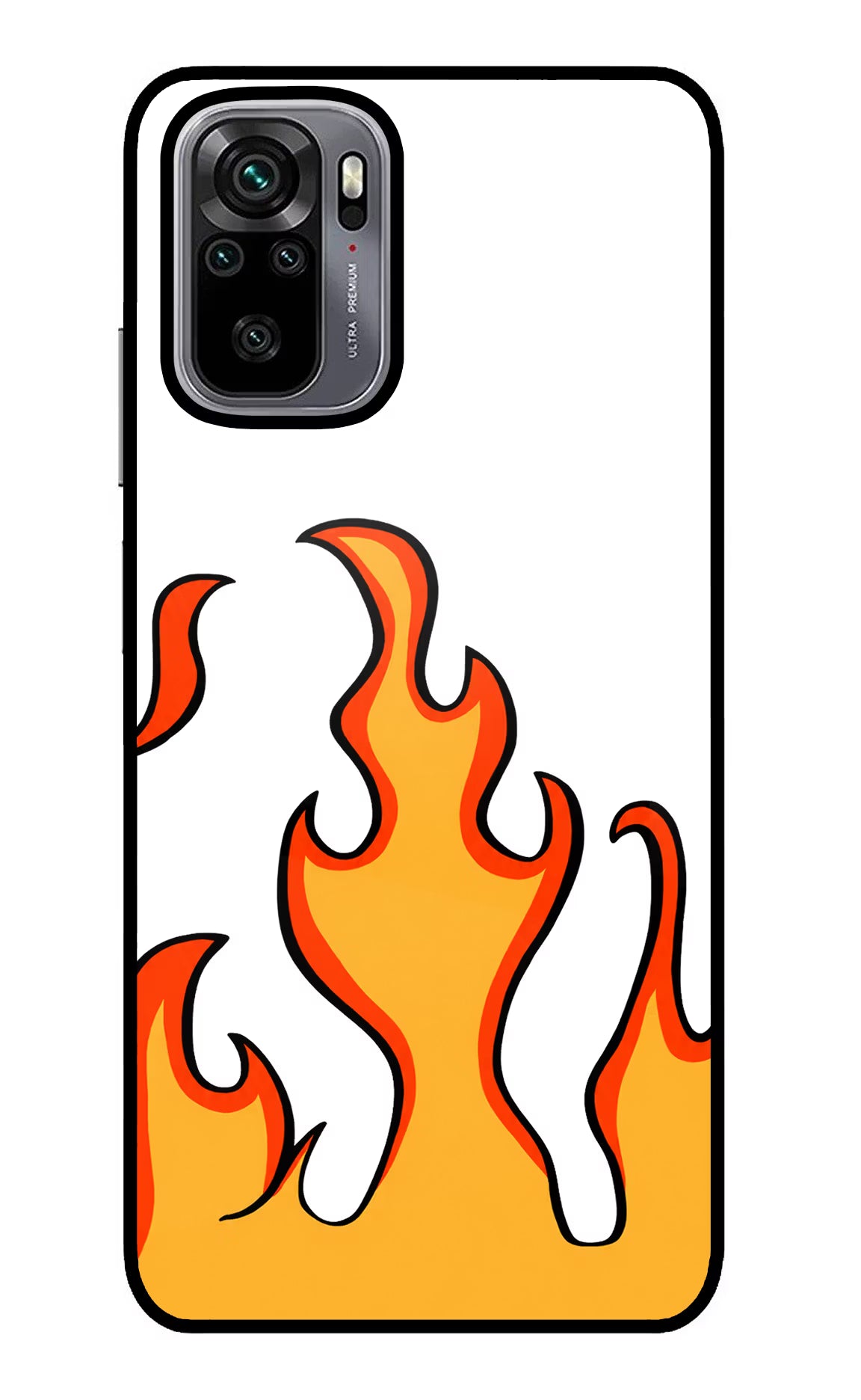 Fired Up – White Redmi Note 10/10S Glass Case Back Cover by Casekaro