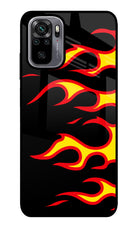 Side Sweep Flames Redmi Note 10/10S Glass Case