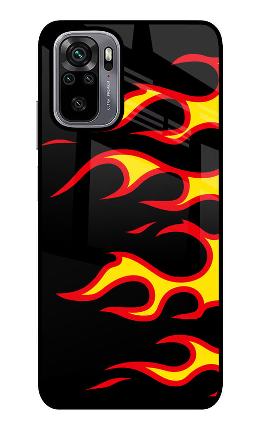 Side Sweep Flames Redmi Note 10/10S Glass Case