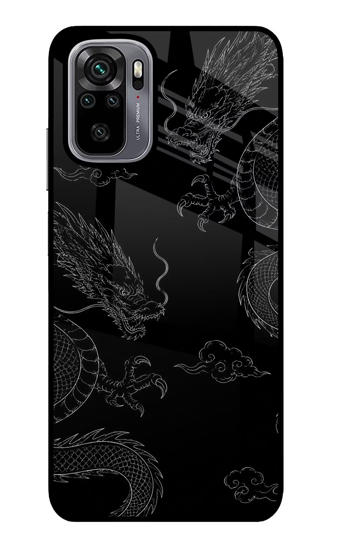 Twin Dragons Redmi Note 10/10S Glass Case Back Cover by Casekaro