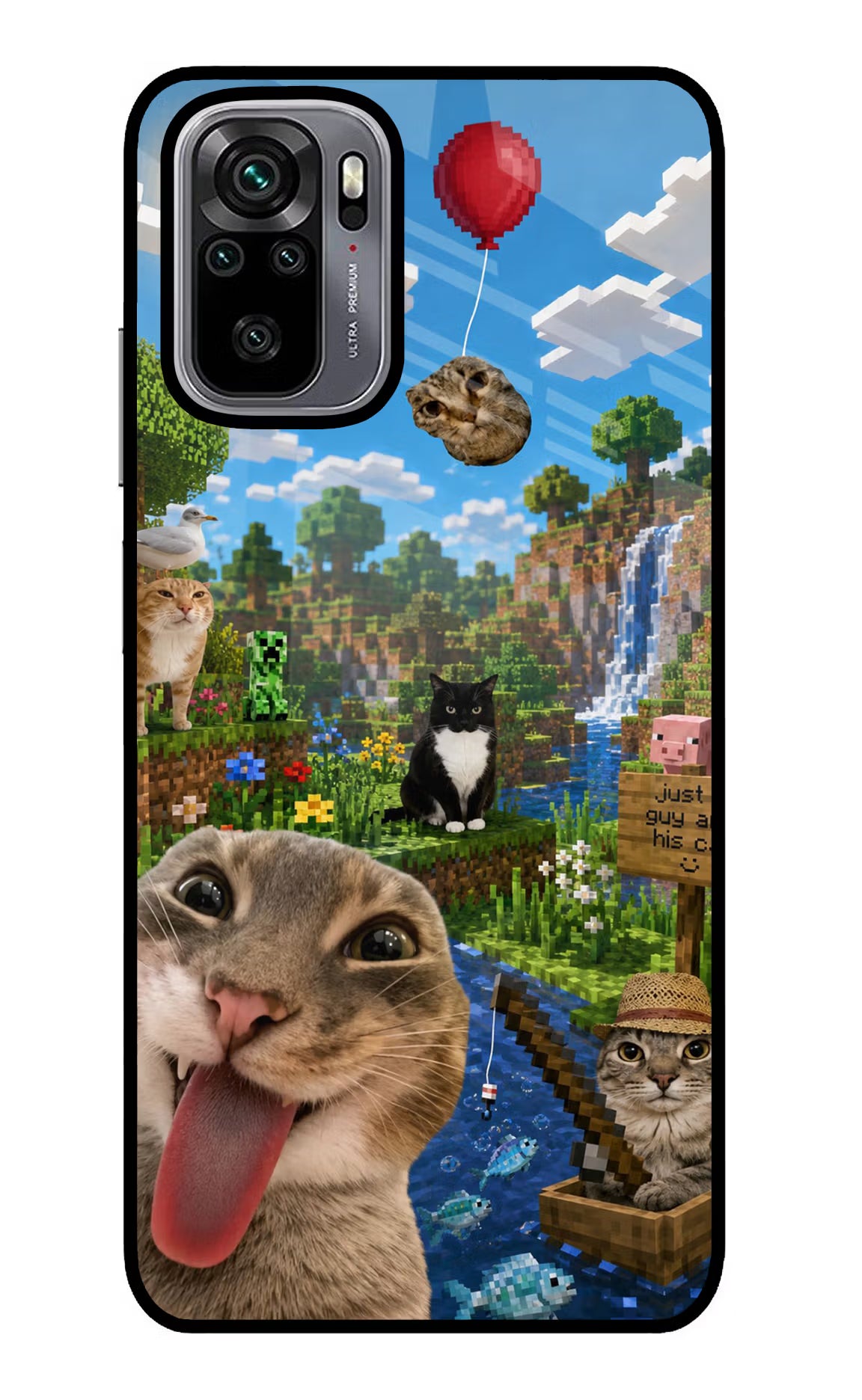 Minecraft Cat Chaos Redmi Note 10/10S Glass Case