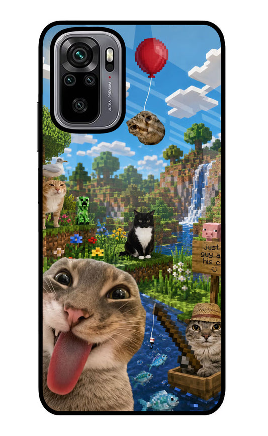 Minecraft Cat Chaos Redmi Note 10/10S Glass Case