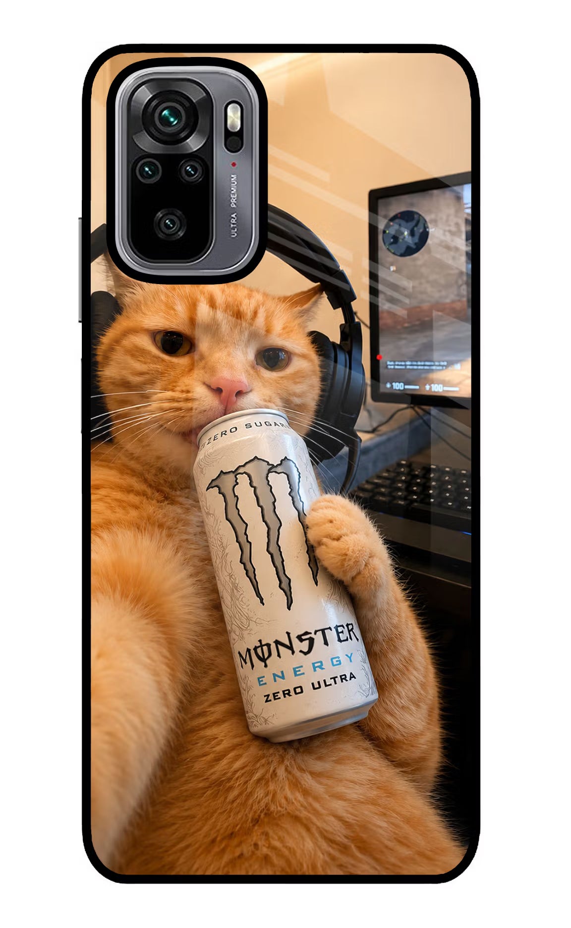Gamer Cat Energy Redmi Note 10/10S Glass Case
