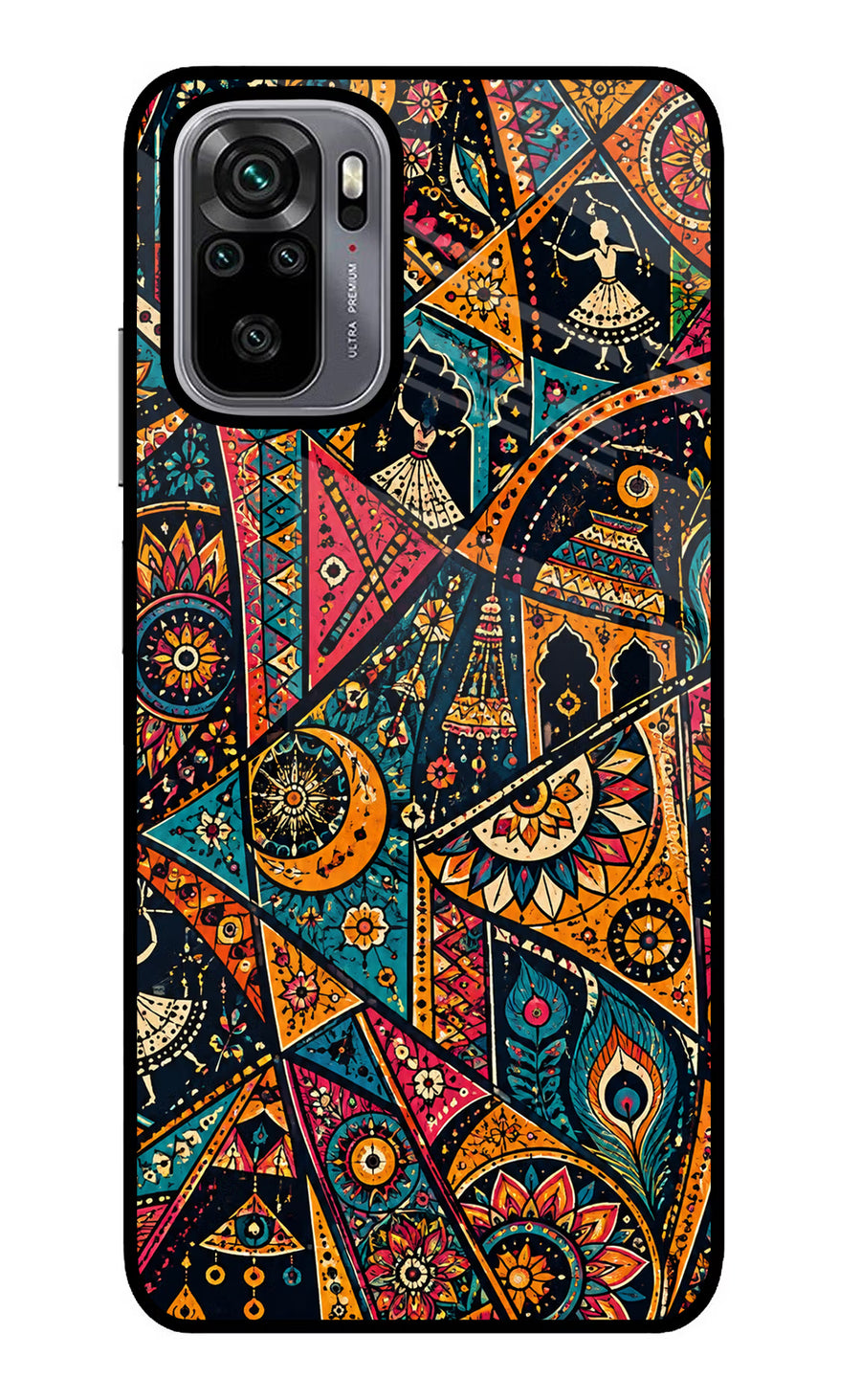 Folk Print Redmi Note 10/10S Back Cover, Glass case