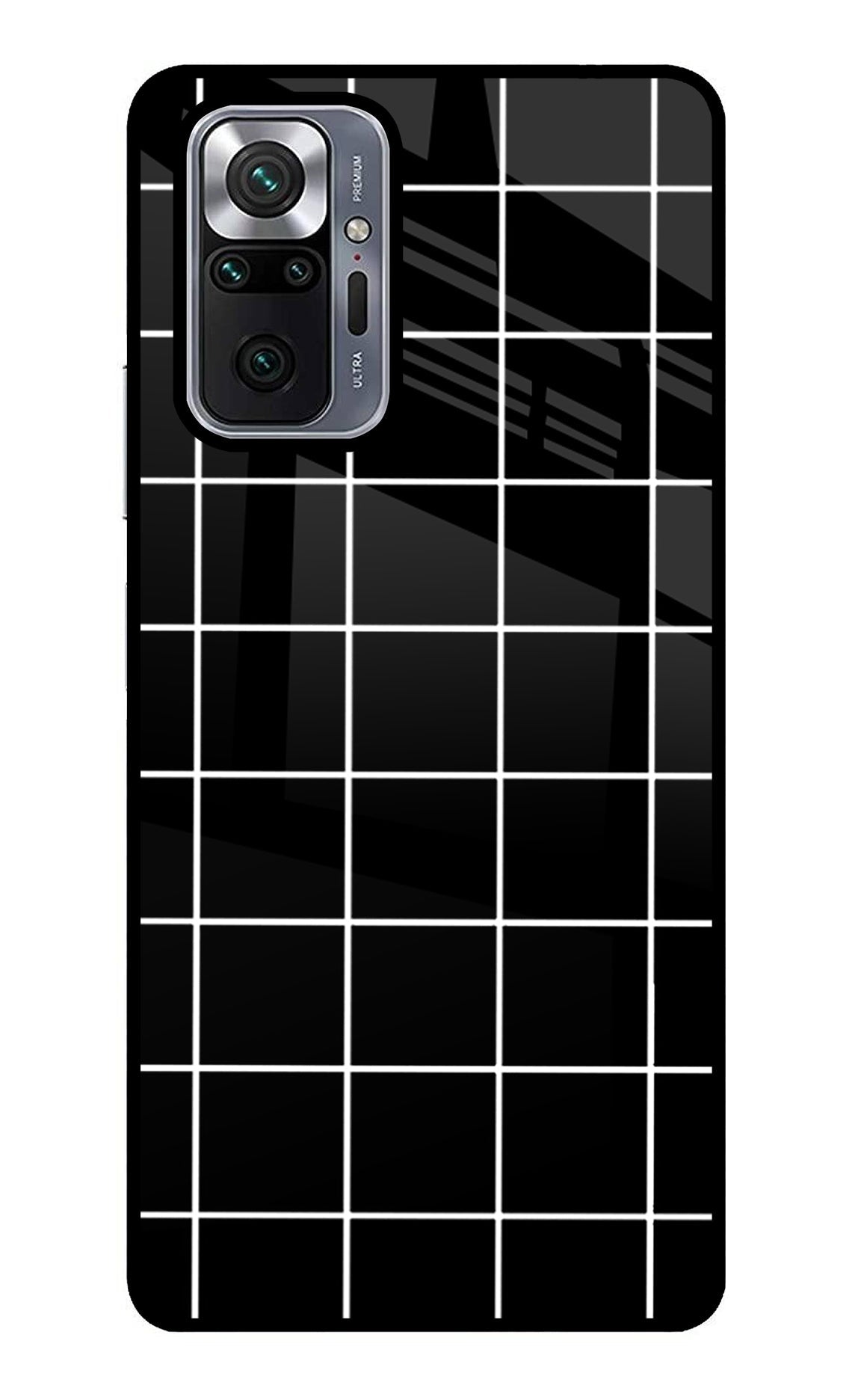 White Grid Redmi Note 10 Pro Glass Case