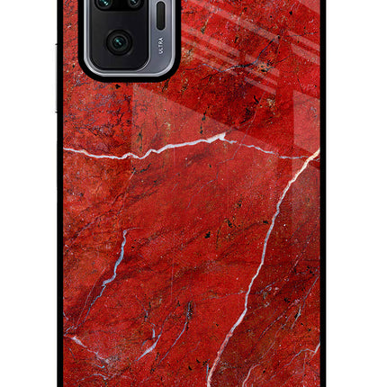 Red Marble Design Redmi Note 10 Pro Glass Case