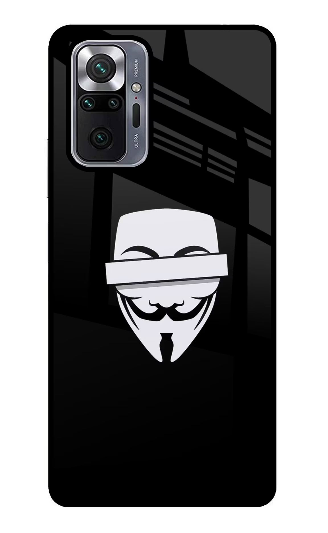 Anonymous Face Redmi Note 10 Pro Glass Case Back Cover by Casekaro