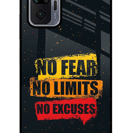 No Fear No Limits No Excuse Redmi Note 10 Pro Glass Case