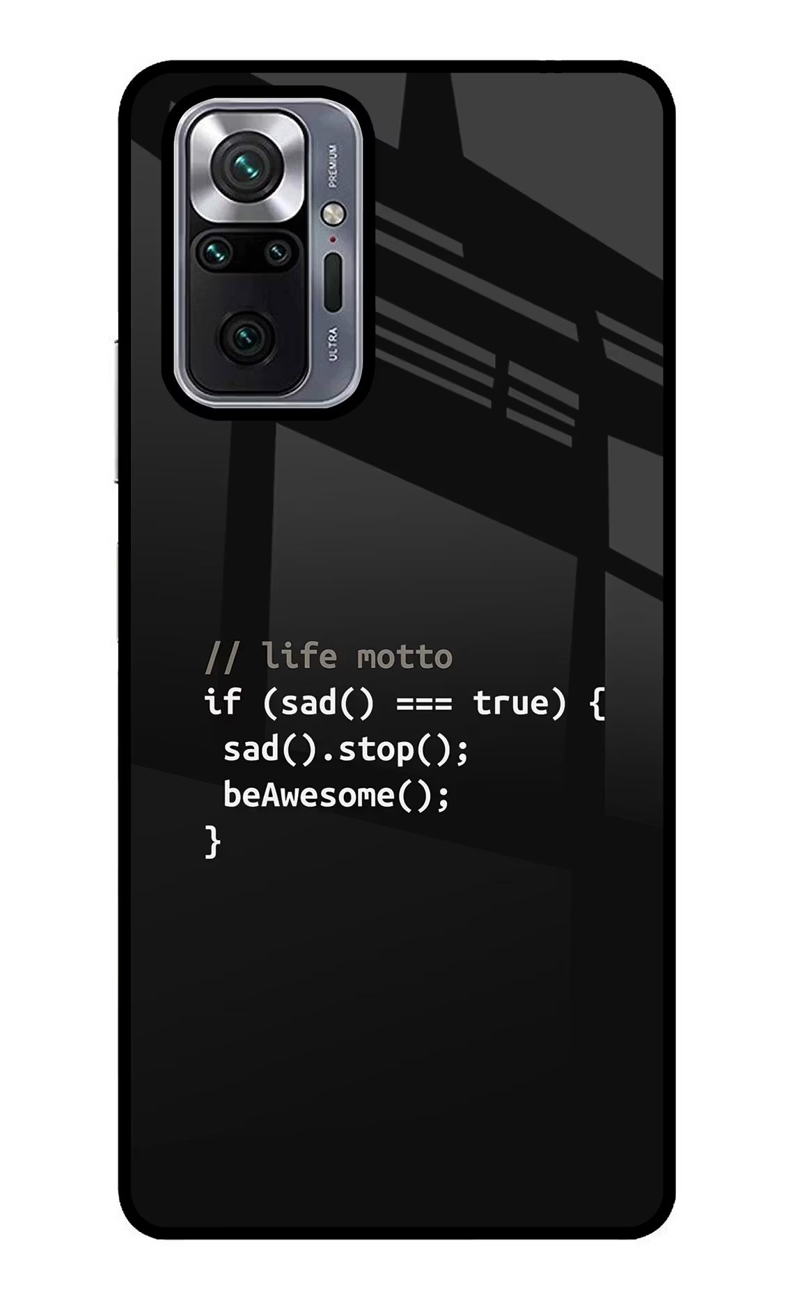 Life Motto Code Redmi Note 10 Pro Glass Case Back Cover by Casekaro