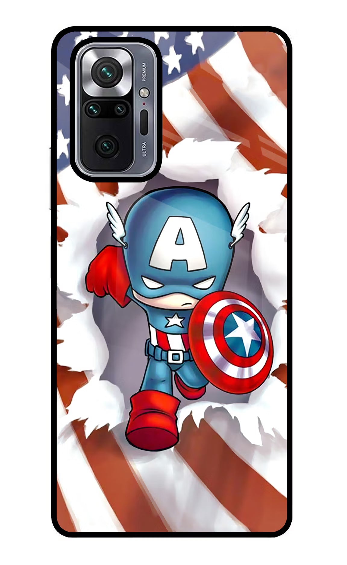 Captain America Redmi Note 10 Pro Glass Case Back Cover by Casekaro