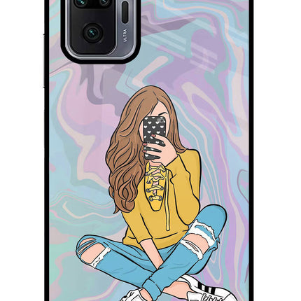 Selfie Girl Redmi Note 10 Pro Glass Case