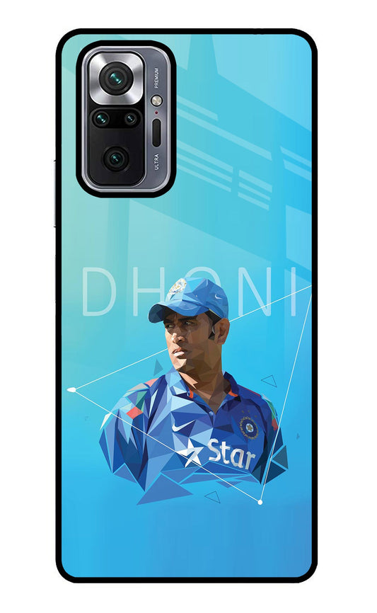 Dhoni Artwork Redmi Note 10 Pro Glass Case