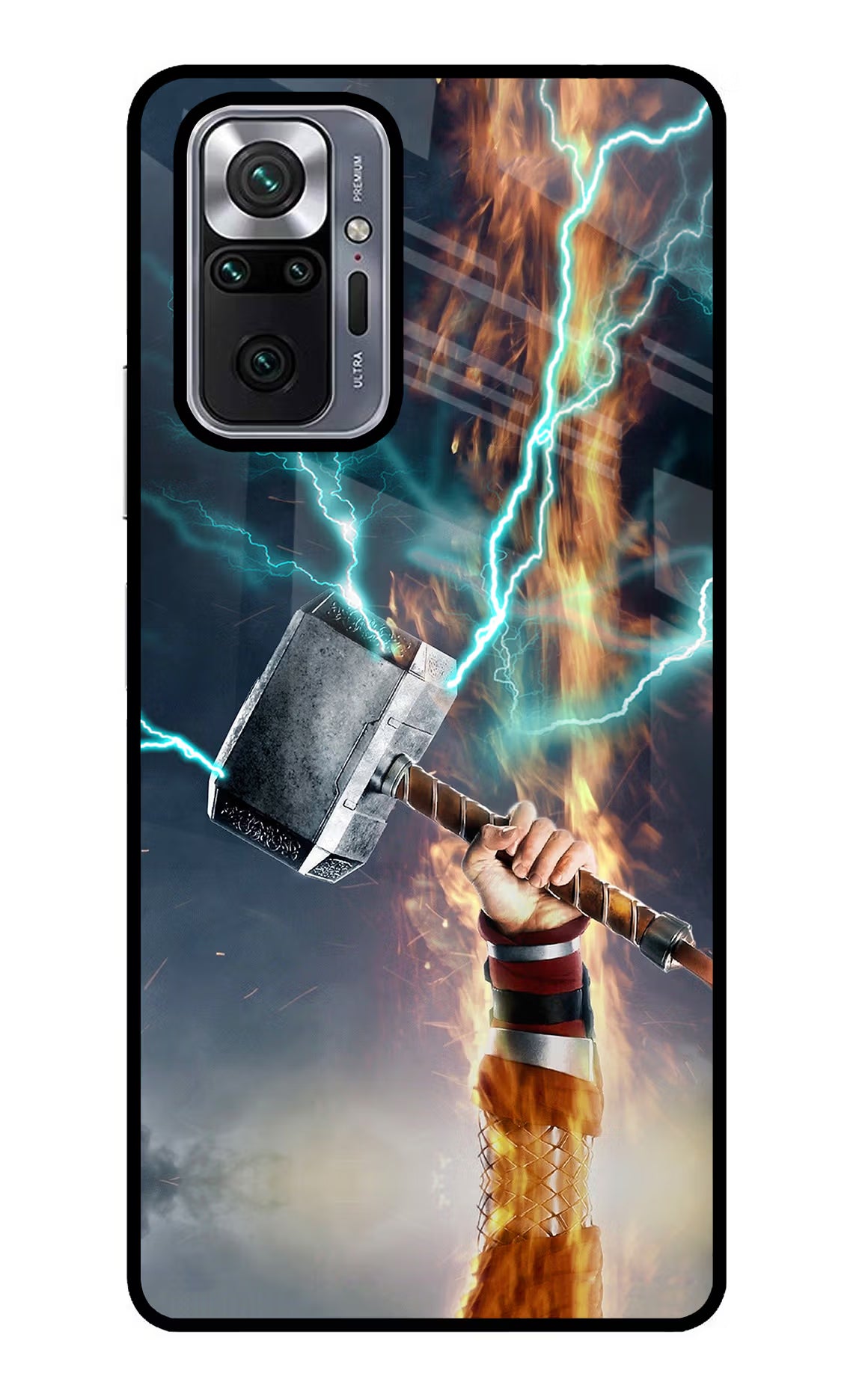 Thor Hammer Mjolnir Redmi Note 10 Pro Glass Case Back Cover by Casekaro