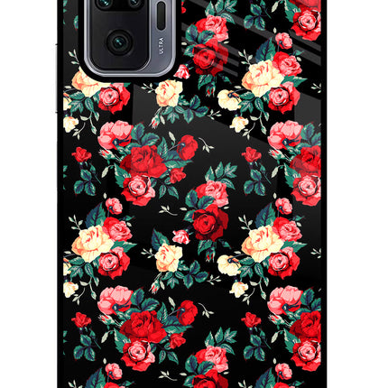 Rose Pattern Redmi Note 10 Pro Glass Case