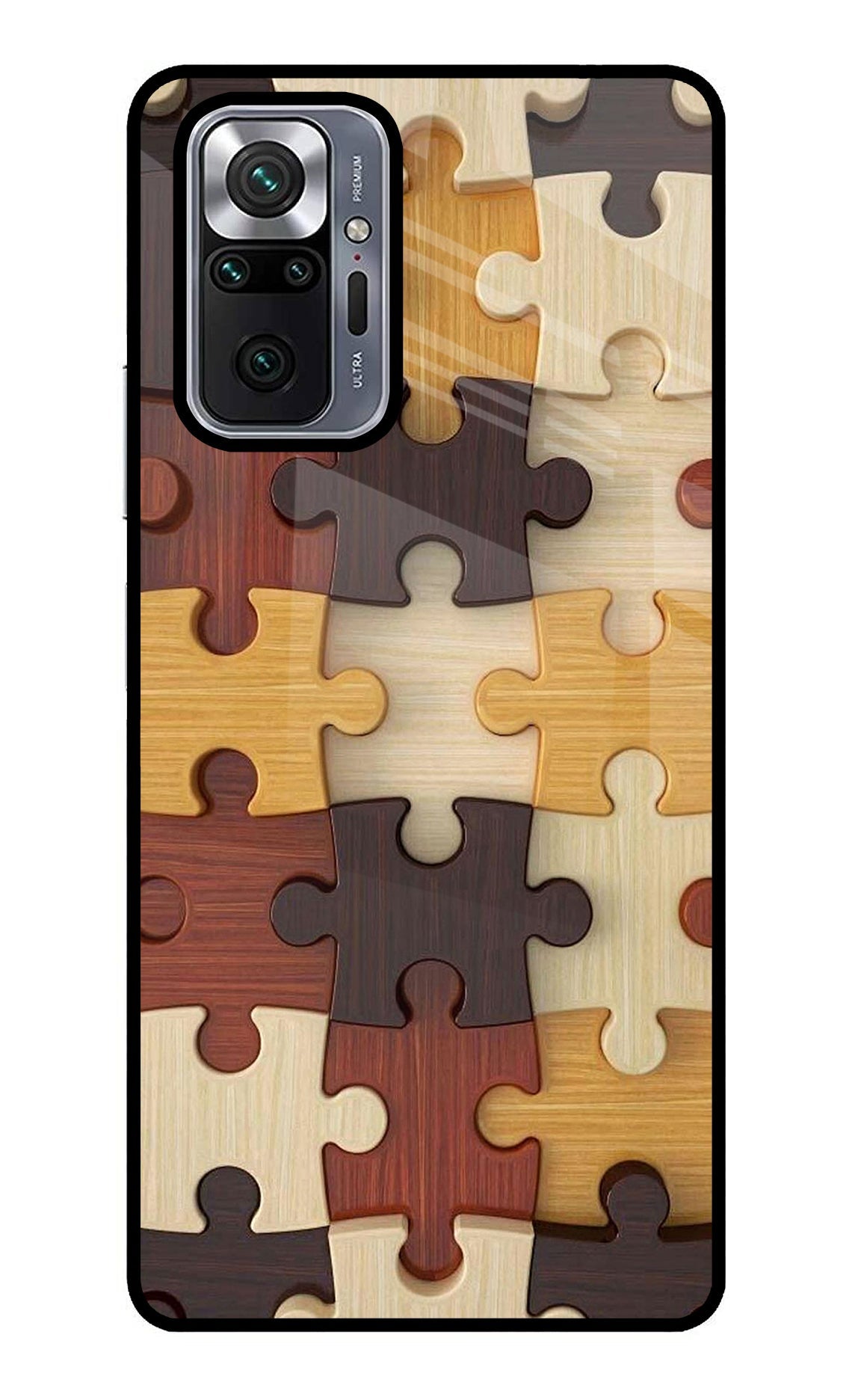 Wooden Puzzle Redmi Note 10 Pro Glass Case