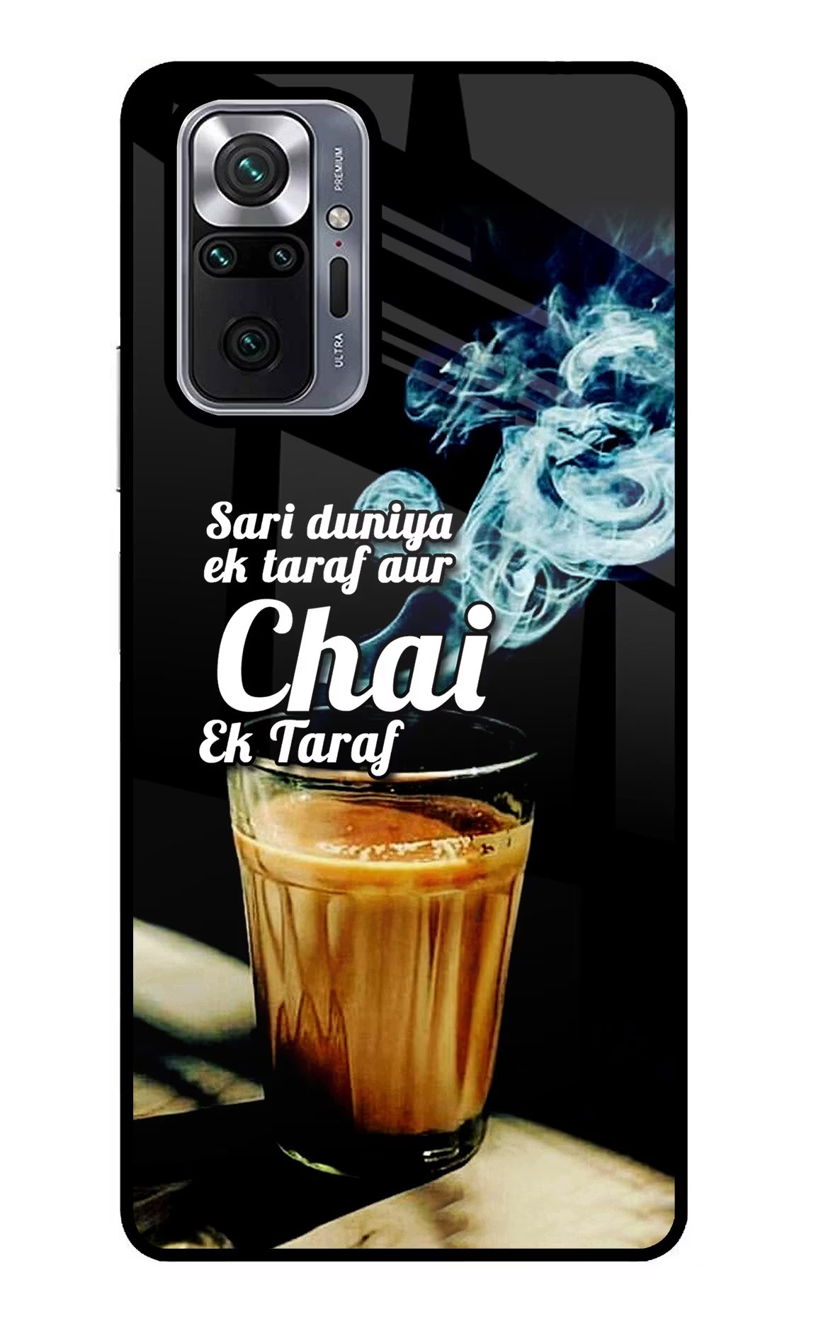 Chai Ek Taraf Quote Redmi Note 10 Pro Glass Case Back Cover by Casekaro