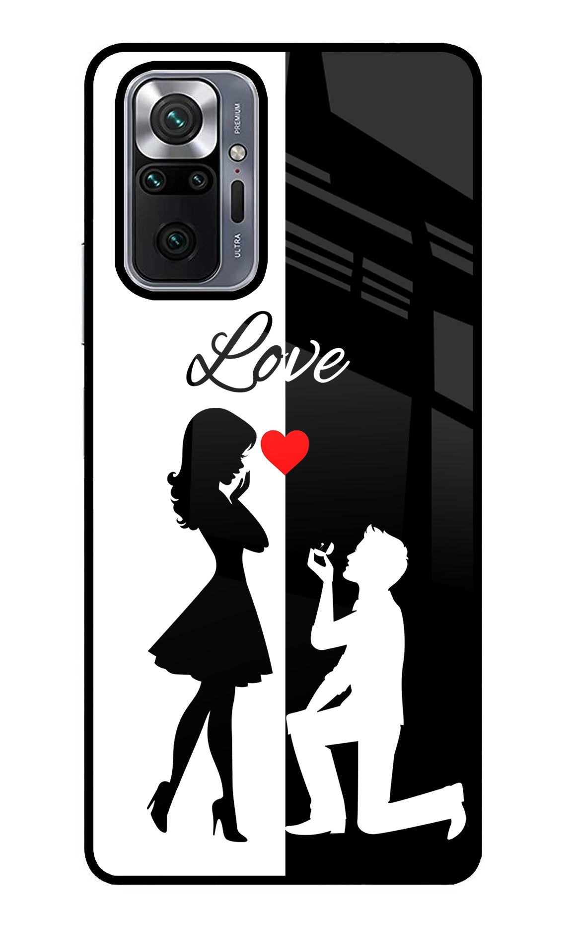 Love Propose Black And White Redmi Note 10 Pro Glass Case