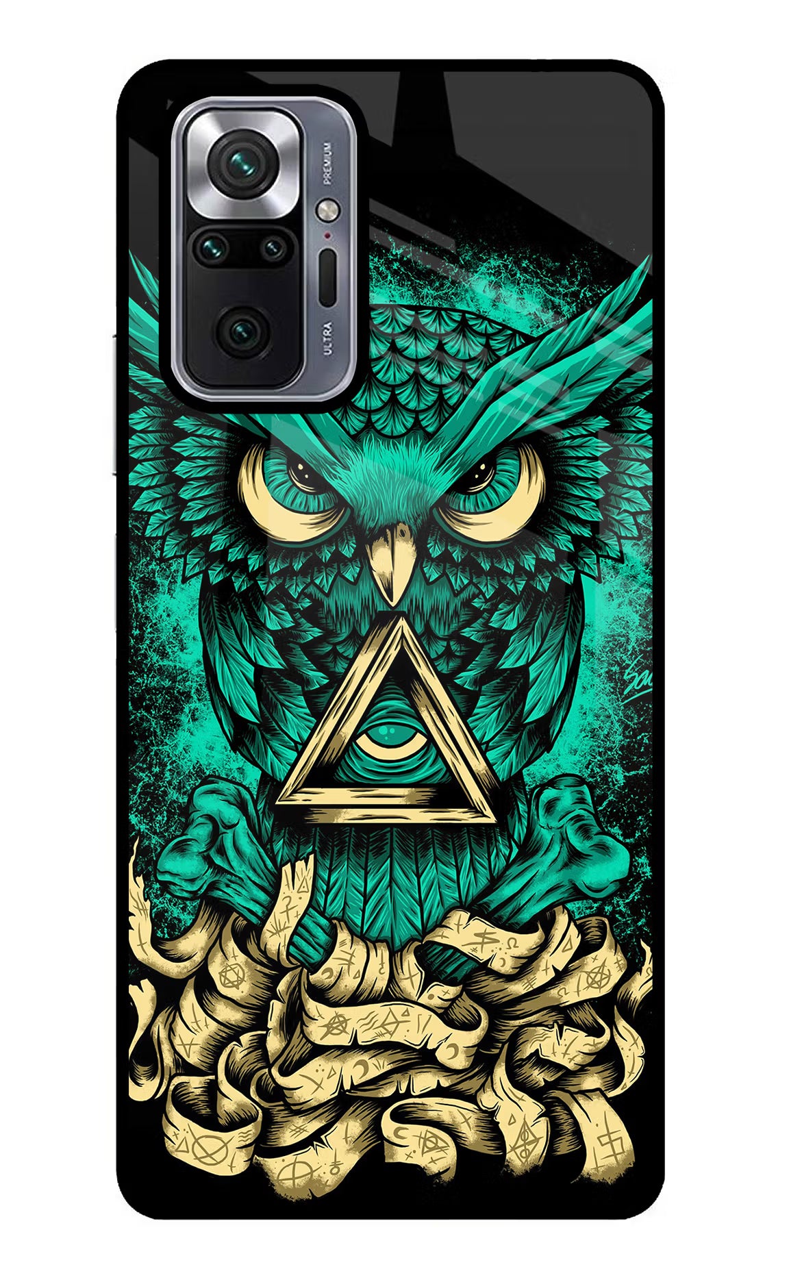 Green Owl Redmi Note 10 Pro Glass Case Back Cover by Casekaro