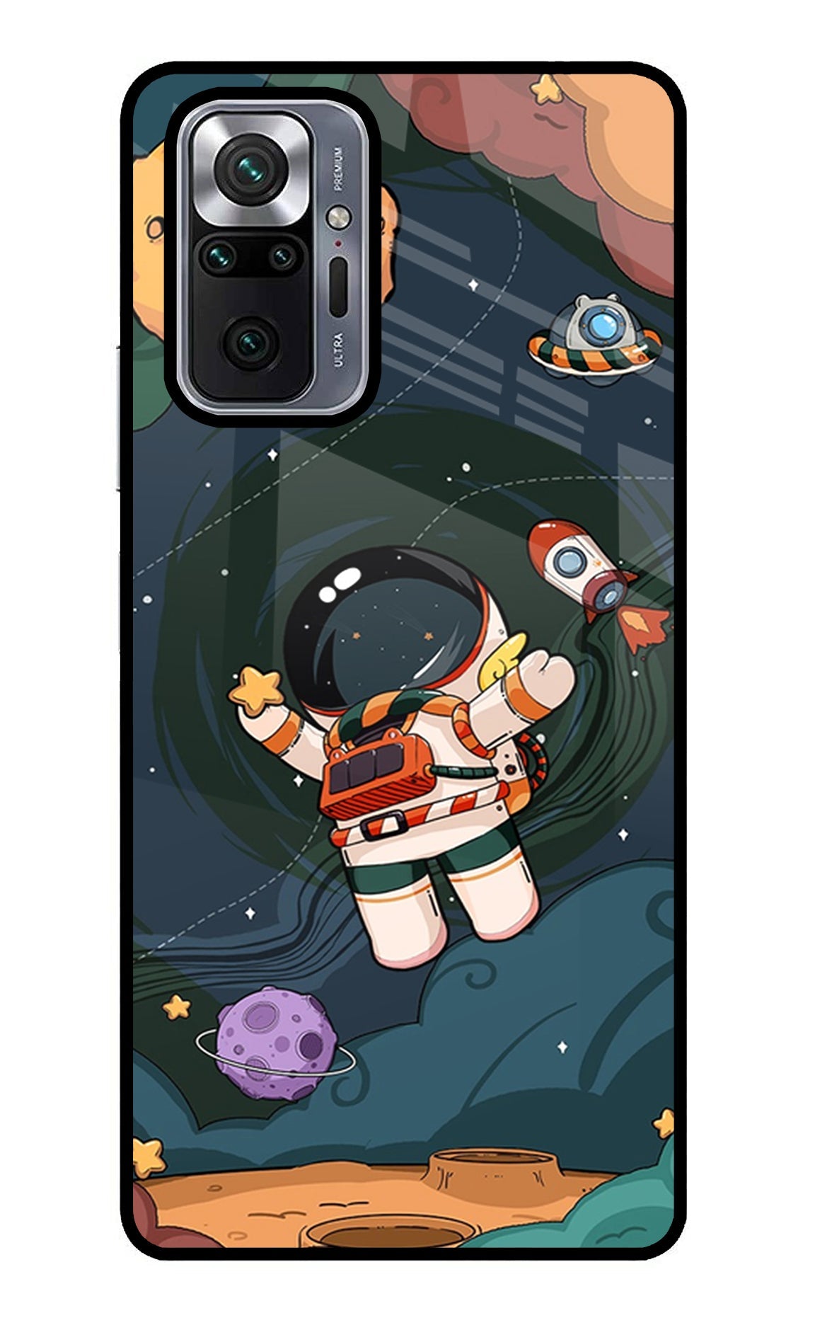 Cartoon Astronaut Redmi Note 10 Pro Glass Case