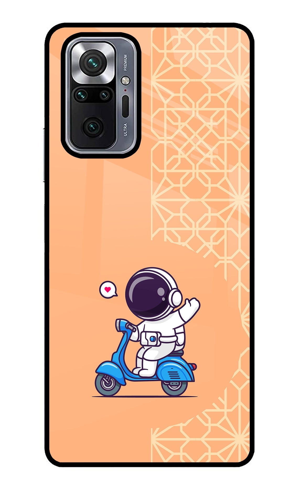 Cute Astronaut Riding Redmi Note 10 Pro Glass Case