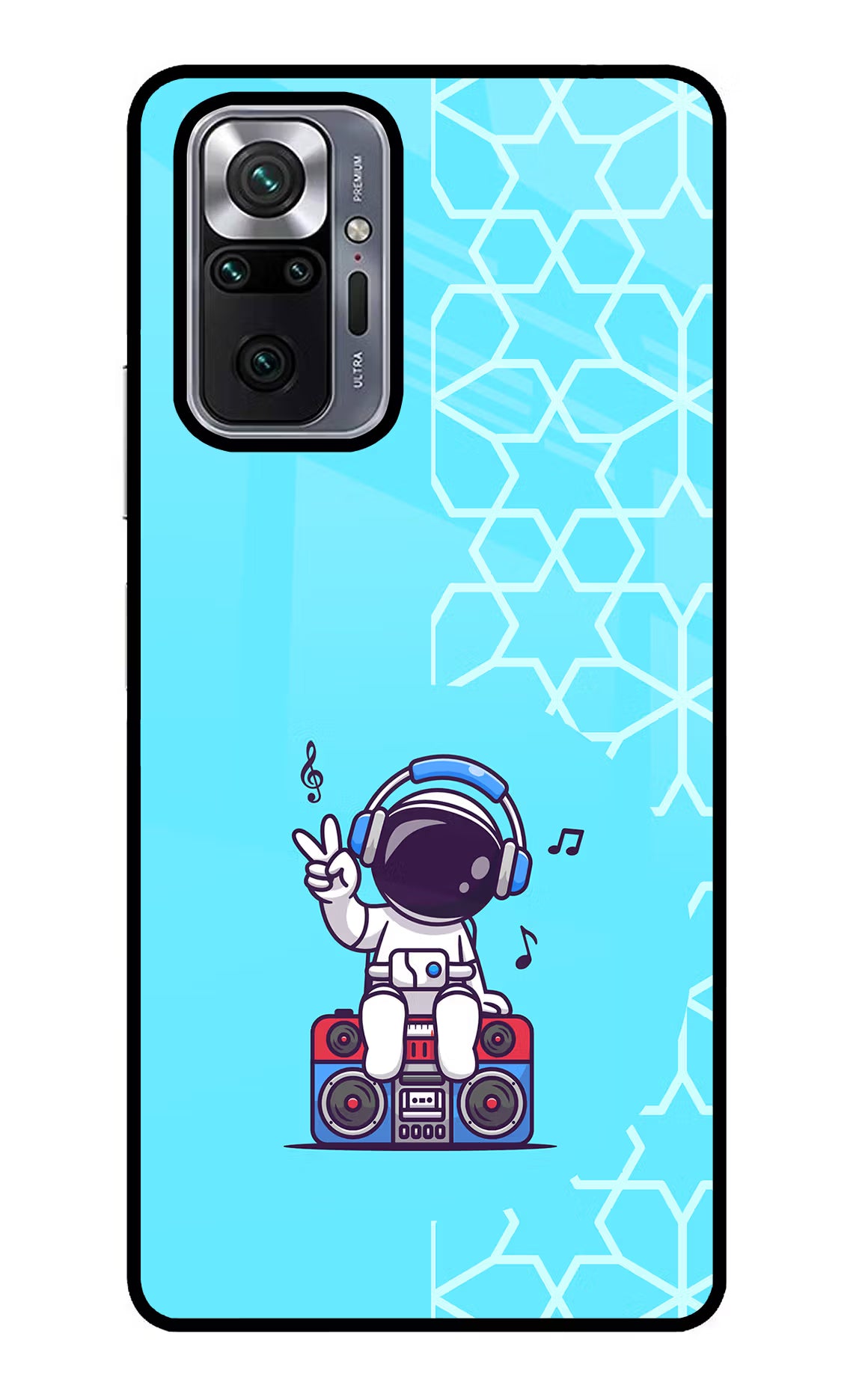 Cute Astronaut Chilling Redmi Note 10 Pro Glass Case Back Cover by Casekaro