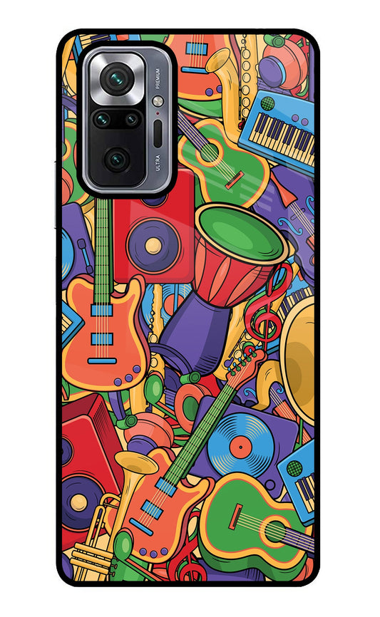 Music Instrument Doodle Redmi Note 10 Pro Glass Case