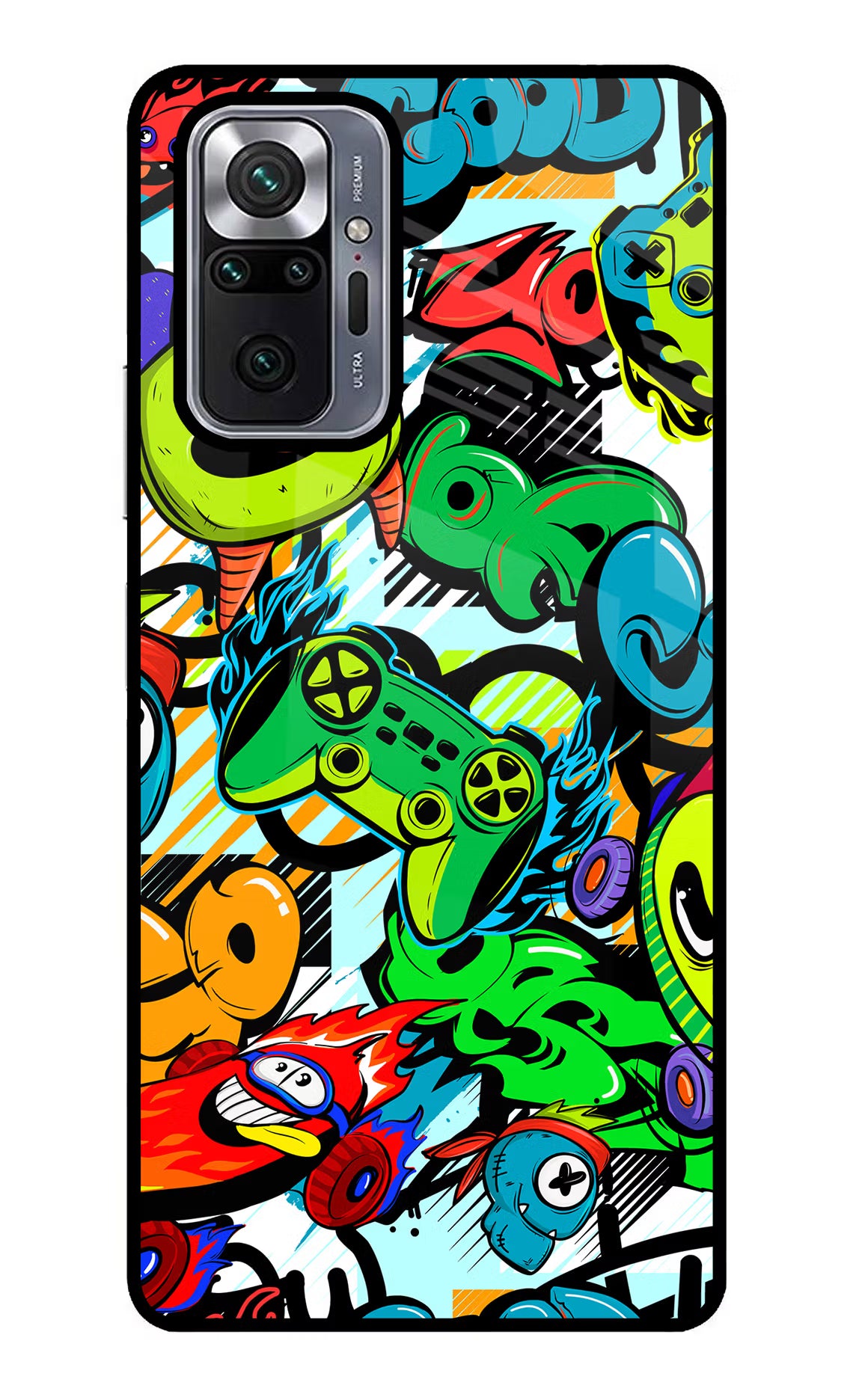 Game Doodle Redmi Note 10 Pro Glass Case Back Cover by Casekaro