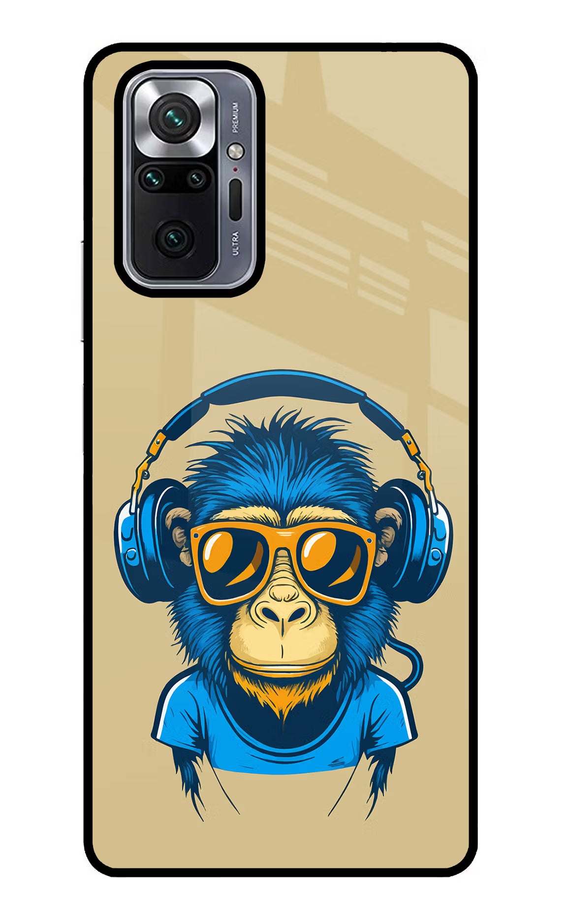 Monkey Headphone Redmi Note 10 Pro Glass Case Back Cover by Casekaro
