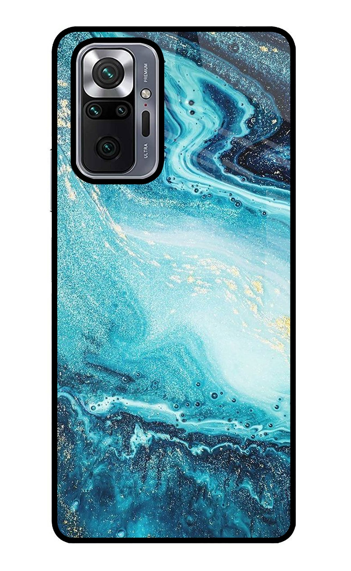 Blue Glitter Marble Redmi Note 10 Pro Back Cover