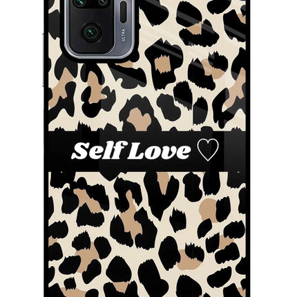Leopard Print Self Love Redmi Note 10 Pro Glass Case