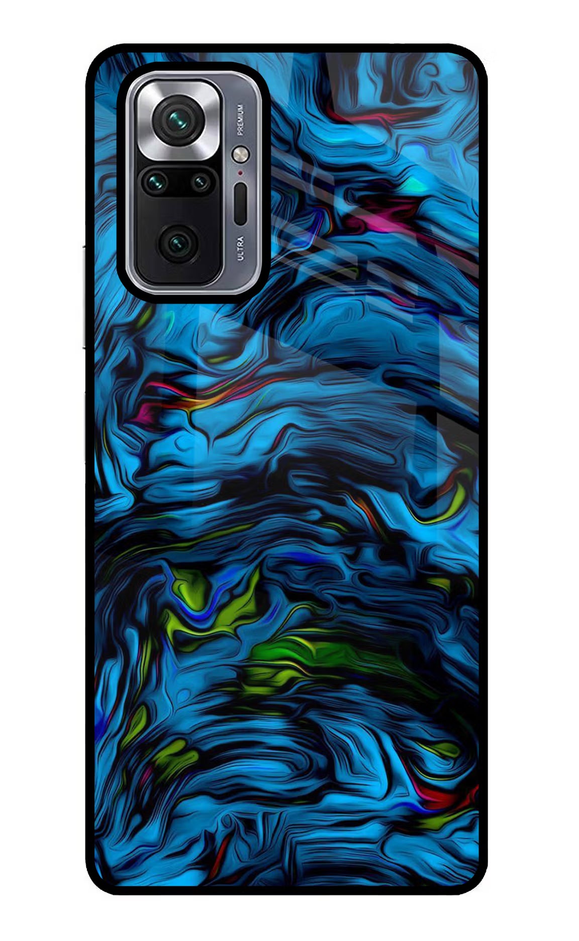 Dark Blue Abstract Redmi Note 10 Pro Glass Case Back Cover by Casekaro