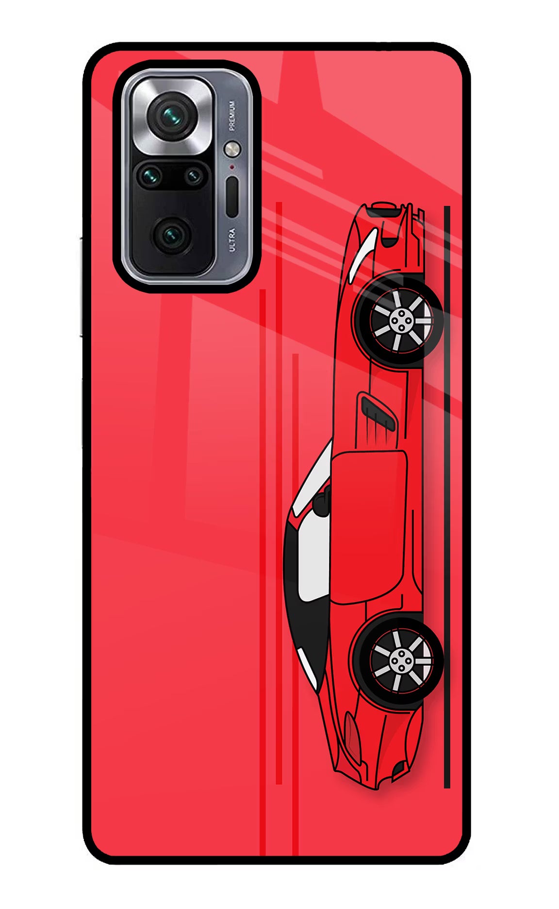 Red Velocity Redmi Note 10 Pro Glass Case Back Cover by Casekaro