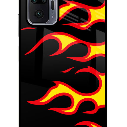 Side Sweep Flames Redmi Note 10 Pro Glass Case