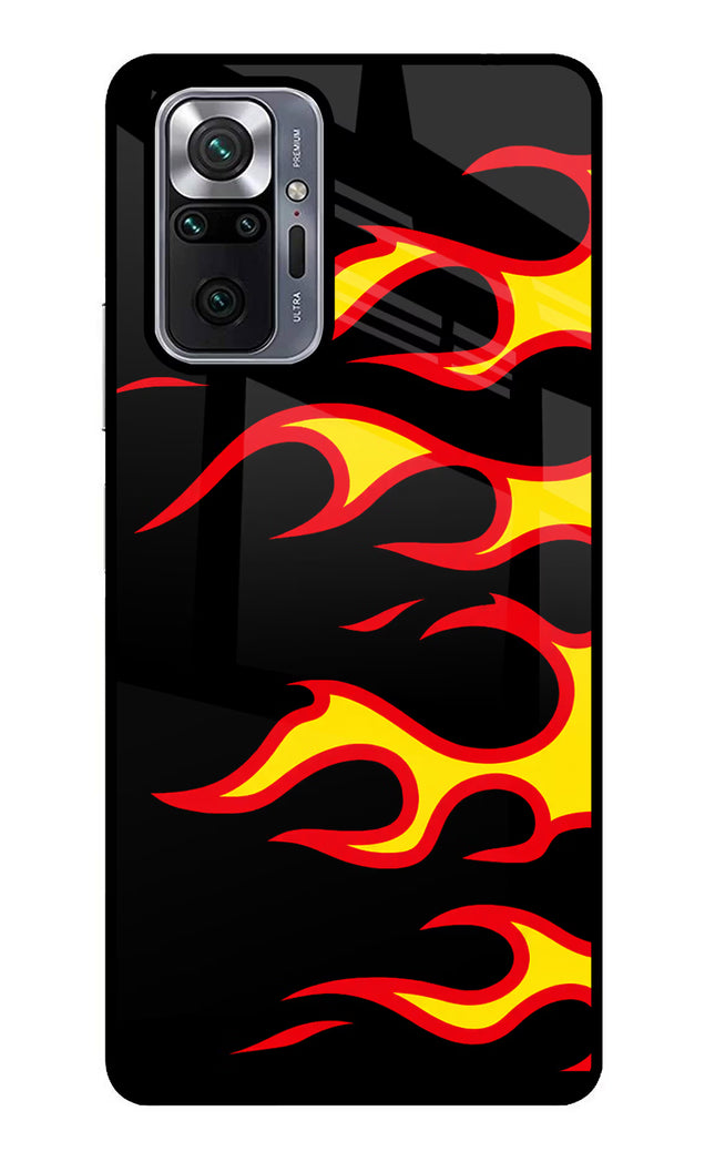 Side Sweep Flames Redmi Note 10 Pro Glass Case
