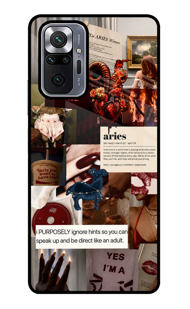 Zodiac Aries Redmi Note 10 Pro Glass Case
