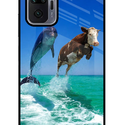 Dolphin vs Cow Redmi Note 10 Pro Glass Case