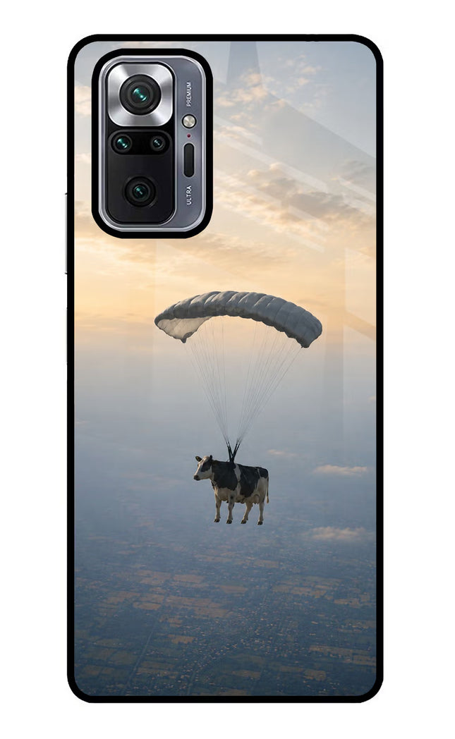 Skydiving Cow Redmi Note 10 Pro Glass Case